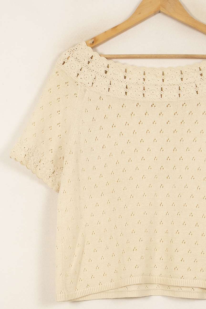 Pull Manche Courte Beige - Taille L/40