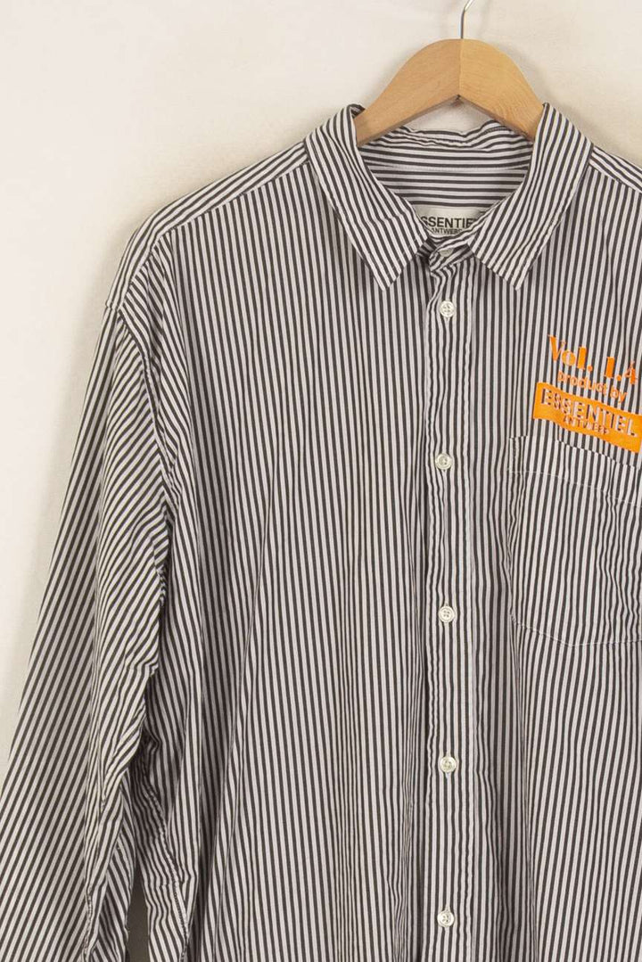 Chemise Rayée Noire et Blanche - Taille L/40 de la marque Essentiel Antwerp | PARAD50172 - Vendu par Paradigme - Image 3