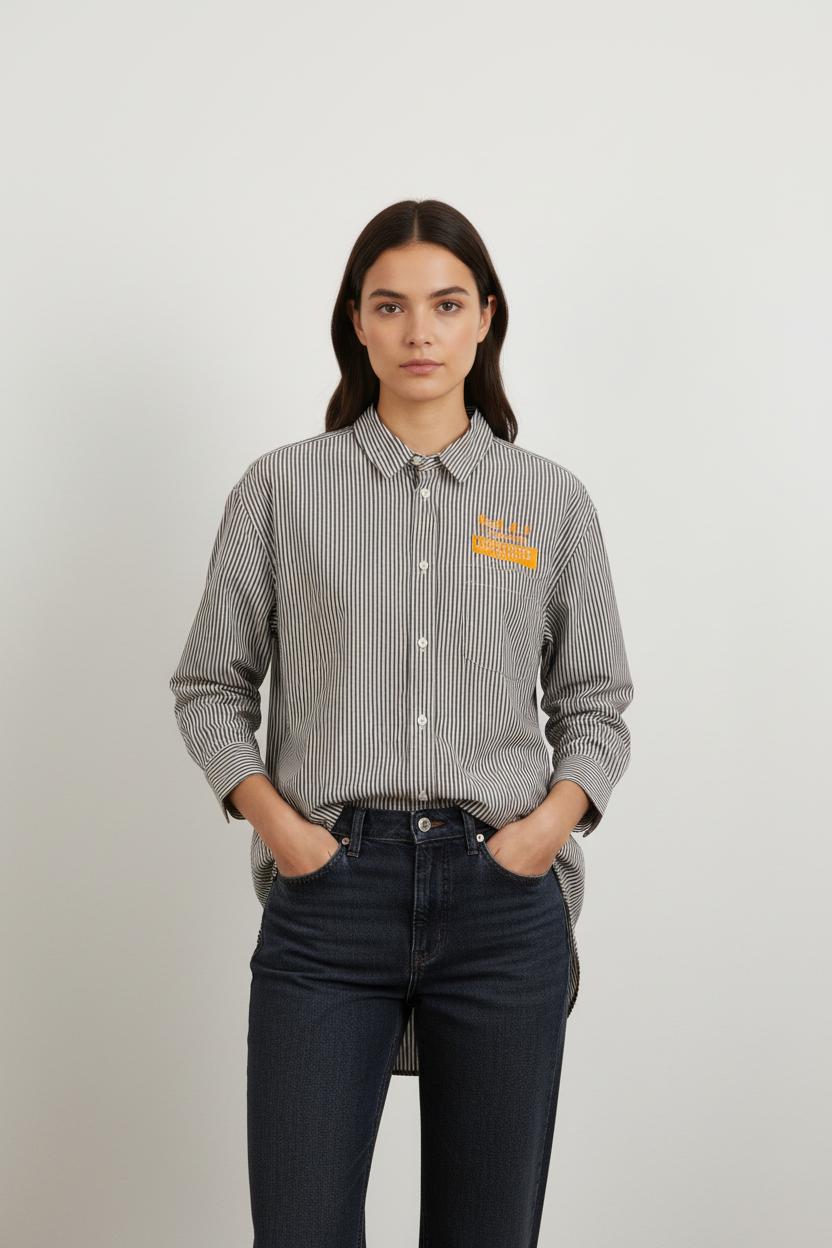 Chemise Rayée Noire et Blanche - Taille L/40