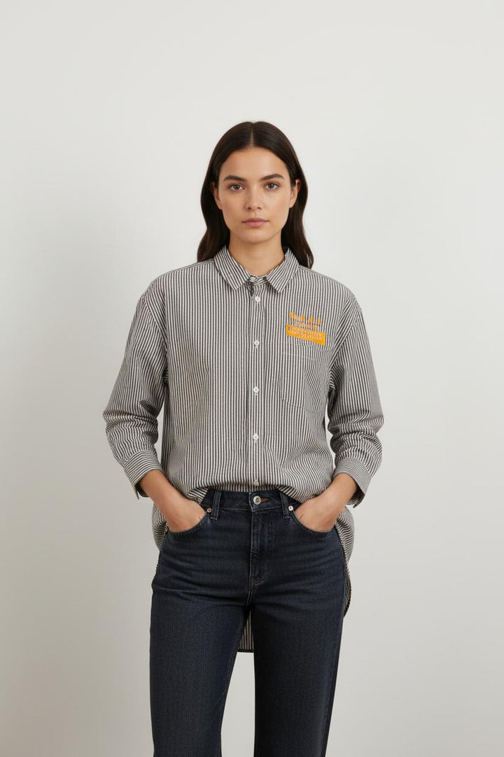 Chemise Rayée Noire et Blanche - Taille L/40