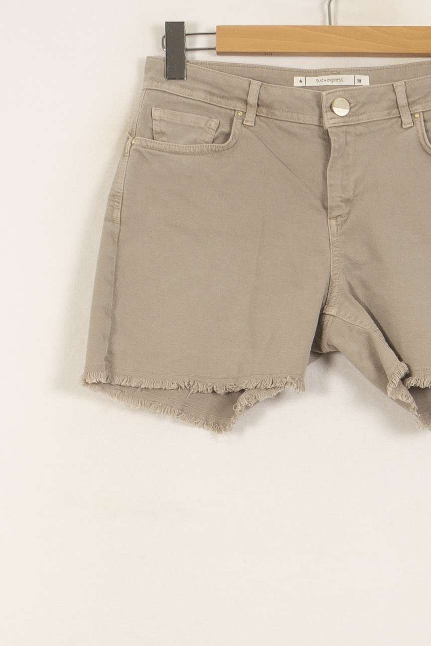 Short en Jean Beige - Taille M/38 de la marque Sud express | PARAD50180 - Vendu par Paradigme - Image 3