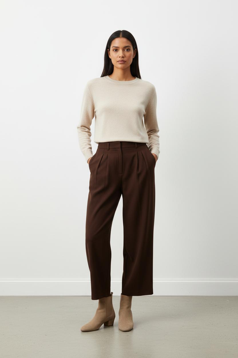 Pantalon Large Marron - Taille M/38