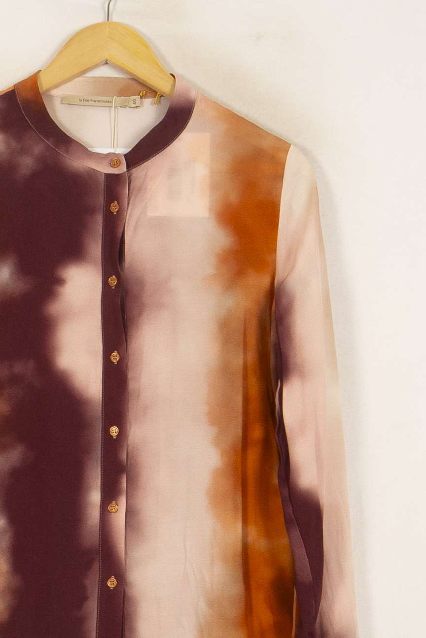 Chemisier Orange et Bordeaux - Taille L/40 de la marque La Fée Maraboutée | PARAD50207 - Vendu par Paradigme - Image 3