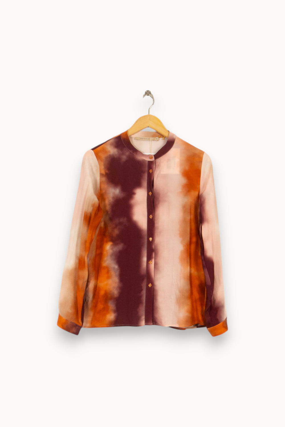 Chemisier Orange et Bordeaux - Taille L/40 de la marque La Fée Maraboutée | PARAD50207 - Vendu par Paradigme - Image 2