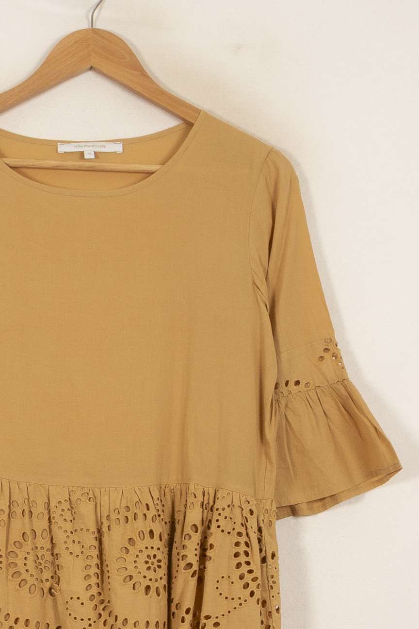 Robe Brodée Marron - Taille M/38 de la marque La Fée Maraboutée | PARAD50208 - Vendu par Paradigme - Image 3
