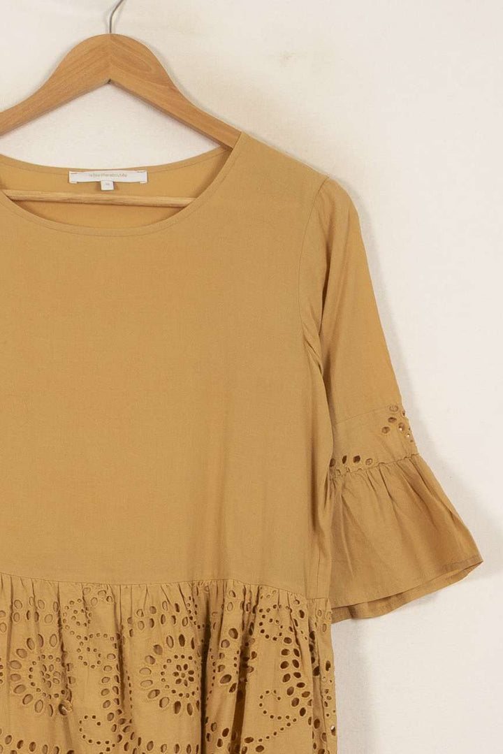 Robe Brodée Marron - Taille M/38 de la marque La Fée Maraboutée | PARAD50208 - Vendu par Paradigme - Image 3
