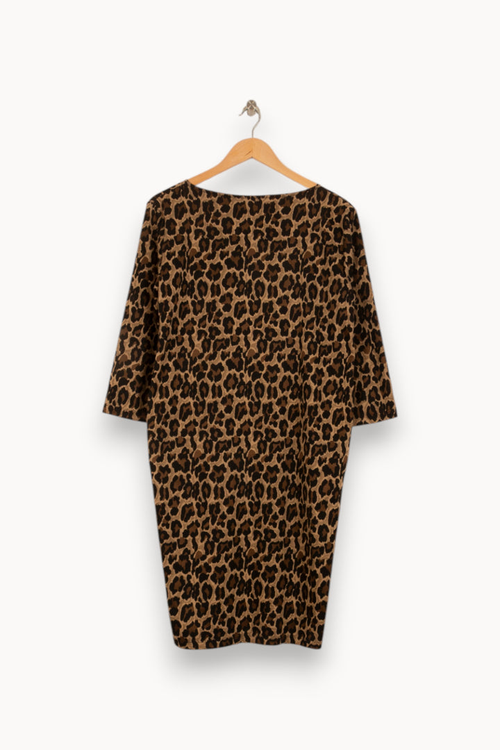 Robe Imprimée Marron et Noire - Taille L/40 de la marque La Fée Maraboutée | PARAD50212 - Vendu par Paradigme - Image 4