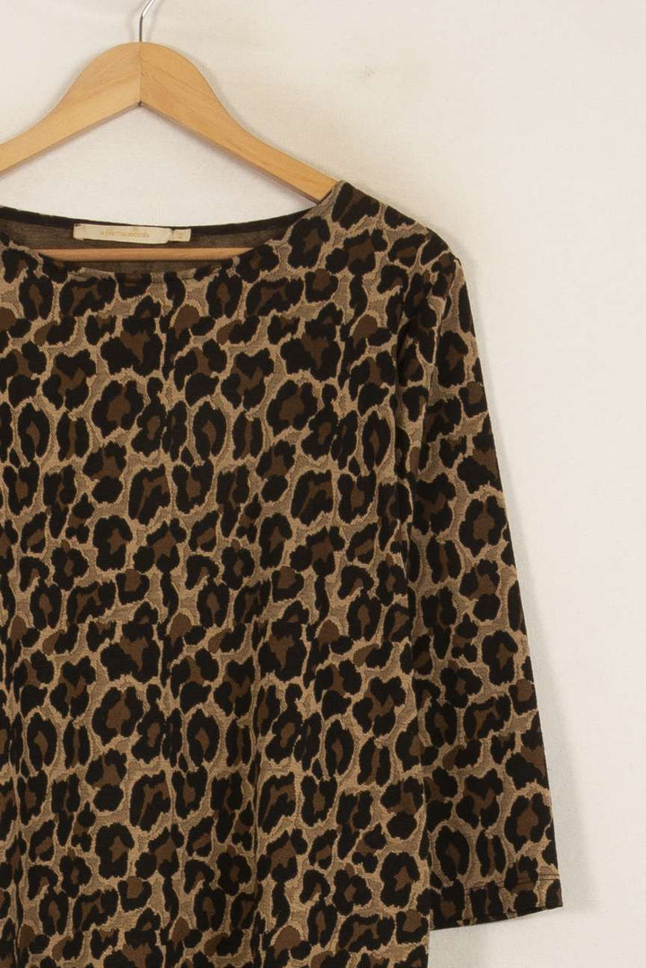 Robe Imprimée Marron et Noire - Taille L/40 de la marque La Fée Maraboutée | PARAD50212 - Vendu par Paradigme - Image 3