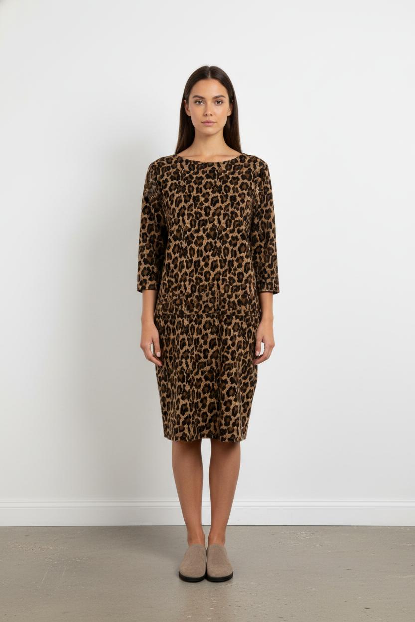 Robe Imprimée Marron et Noire - Taille L/40