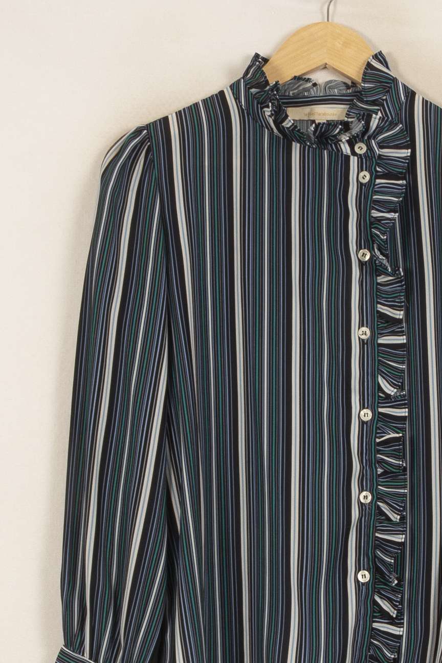 Chemisier Rayé Bleu et Blanc - Taille M/38 de la marque La Fée Maraboutée | PARAD50214 - Vendu par Paradigme - Image 3