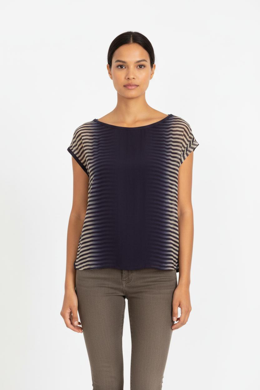 Blouse Bleu et Blanc - Taille L/40