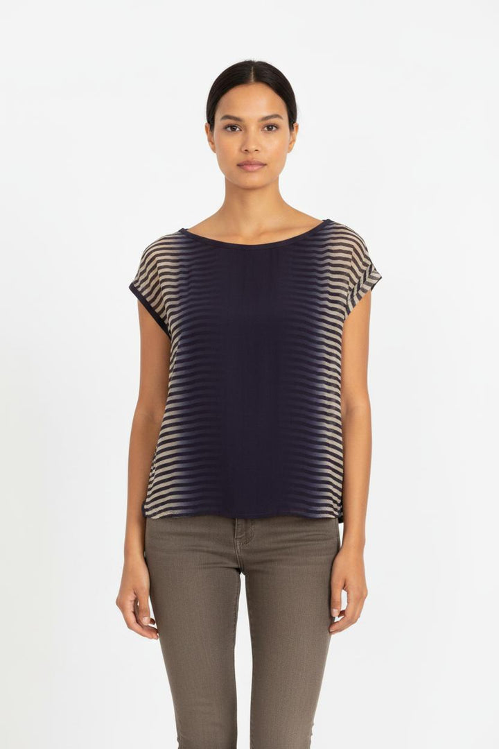 Blouse Bleu et Blanc - Taille L/40