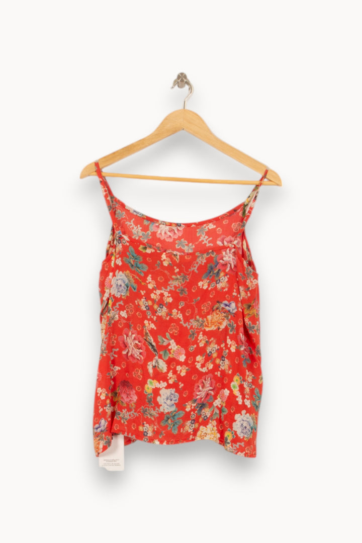 Débardeur Rouge à Fleurs - Taille M/38 de la marque La Fée Maraboutée | PARAD50244 - Vendu par Paradigme - Image 4