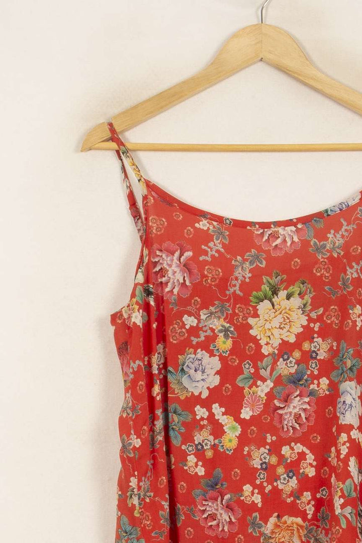 Débardeur Rouge à Fleurs - Taille M/38 de la marque La Fée Maraboutée | PARAD50244 - Vendu par Paradigme - Image 3