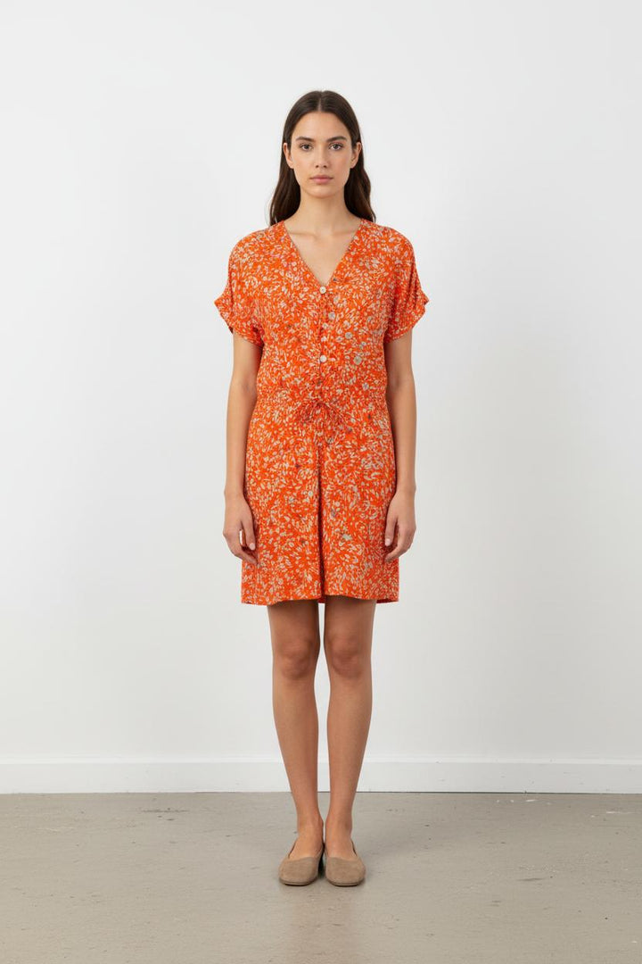 Robe Courte Orange et Blanche - Taille M/38