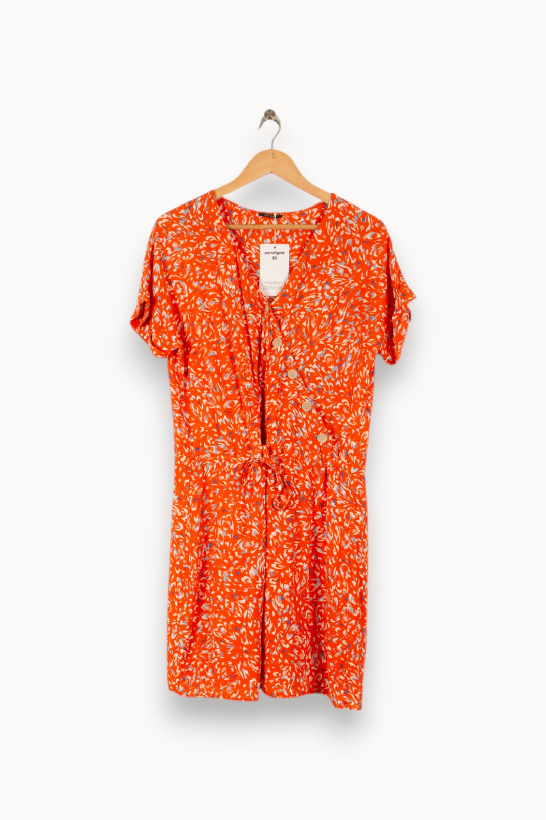 Robe Courte Orange et Blanche - Taille M/38 de la marque One Step | PARAD50247 - Vendu par Paradigme - Image 2