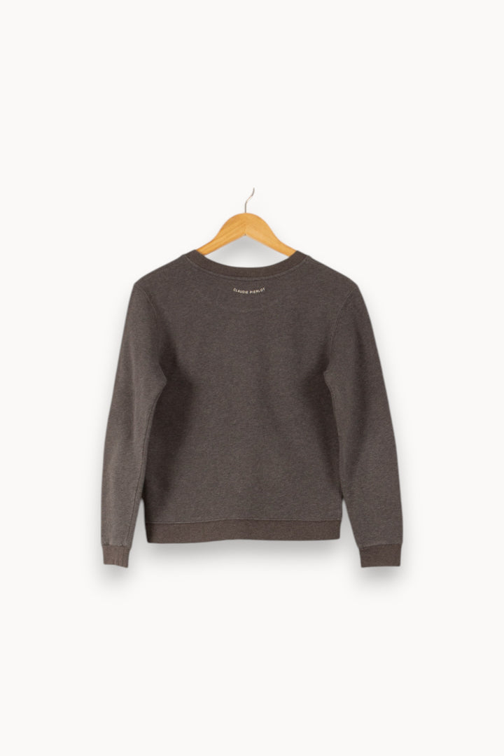 Sweat Gris - Taille S/36 de la marque Claudie Pierlot | PARAD50261 - Vendu par Paradigme - Image 4