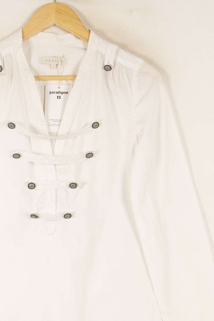 Blouse Blanche - Taille S/36 de la marque Sandro | PARAD50266 - Vendu par Paradigme - Image 3