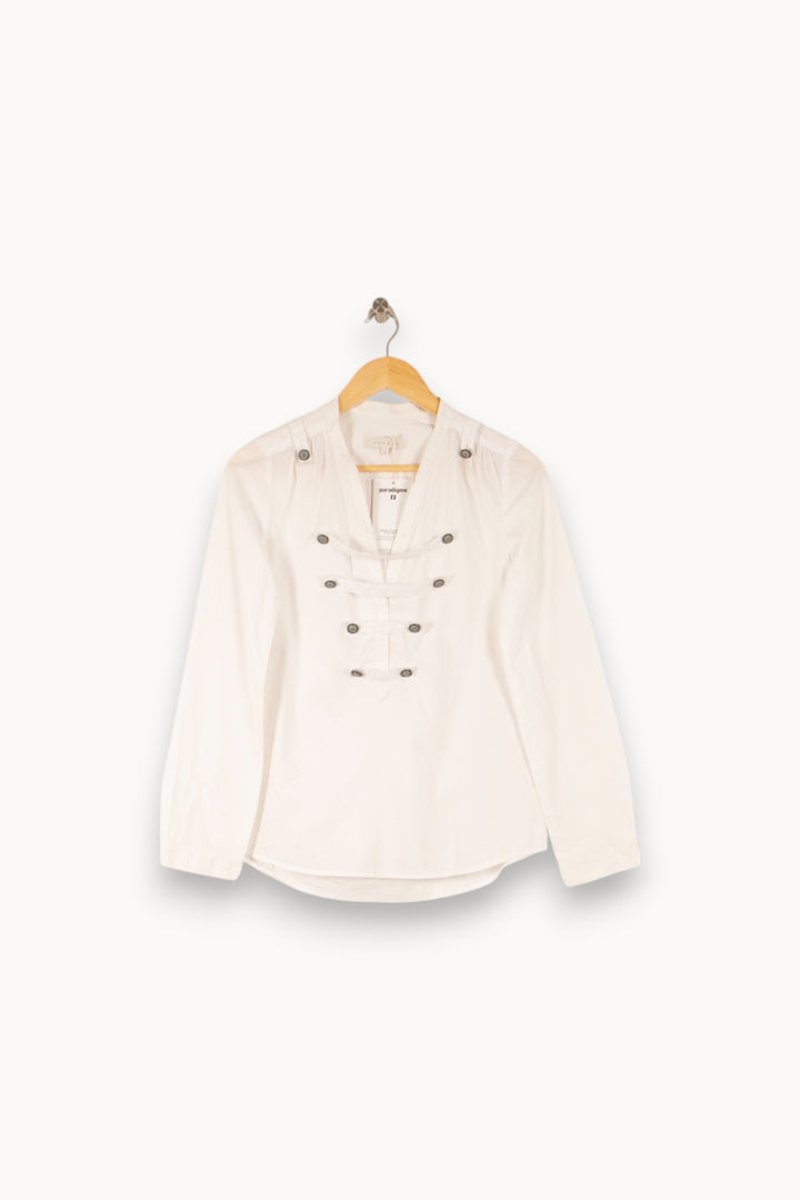 Blouse Blanche - Taille S/36 de la marque Sandro | PARAD50266 - Vendu par Paradigme - Image 2