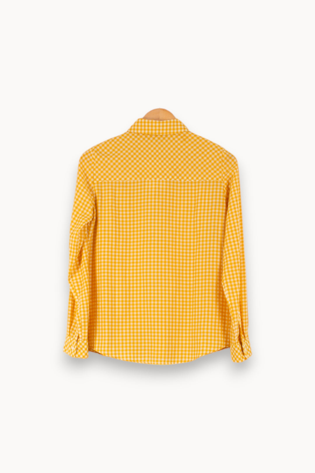 Chemise à Carreaux Jaune et Blanche - Taille S/36 de la marque Caroll | PARAD50273 - Vendu par Paradigme - Image 4