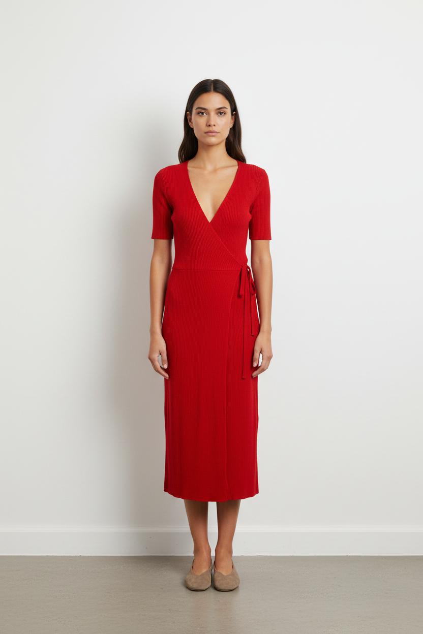 Robe Portefeuille Rouge - Taille XS/34