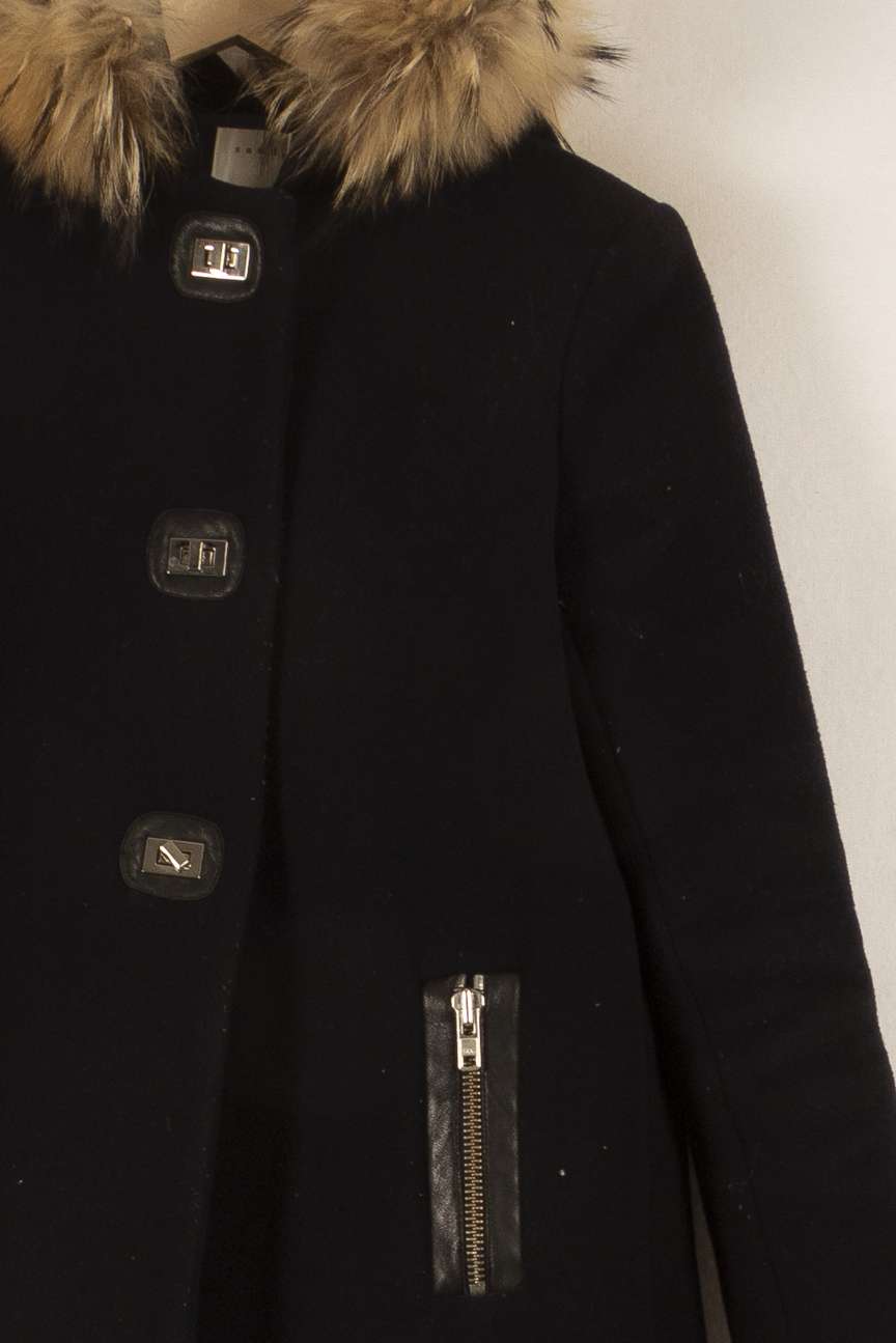 Manteau Bleu et Beige - Taille S/36 de la marque Sandro | PARAD50292 - Vendu par Paradigme - Image 3