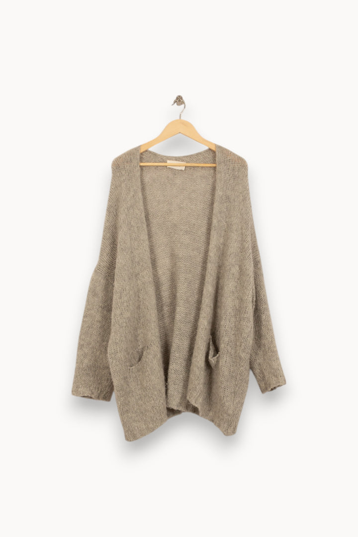 Cardigan Gris - Taille L/40 de la marque American Vintage | PARAD50315 - Vendu par Paradigme - Image 2