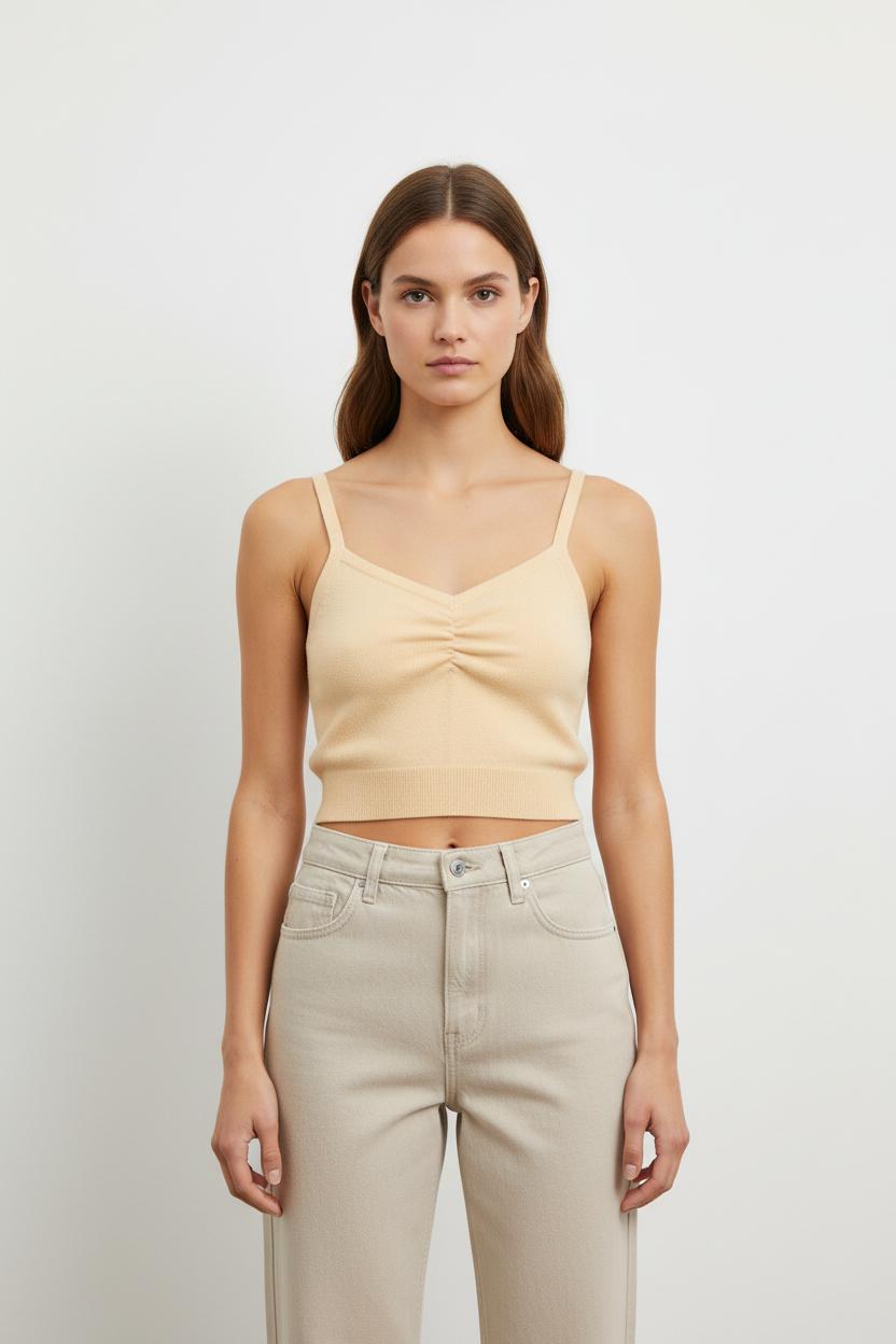 Crop Top Beige - Taille L/40