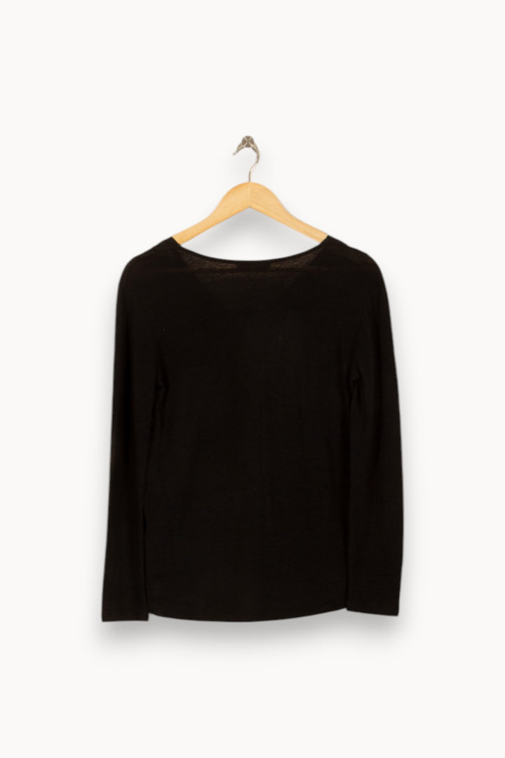 Blouse Noire - Taille M/38 de la marque Sandro | PARAD50335 - Vendu par Paradigme - Image 4