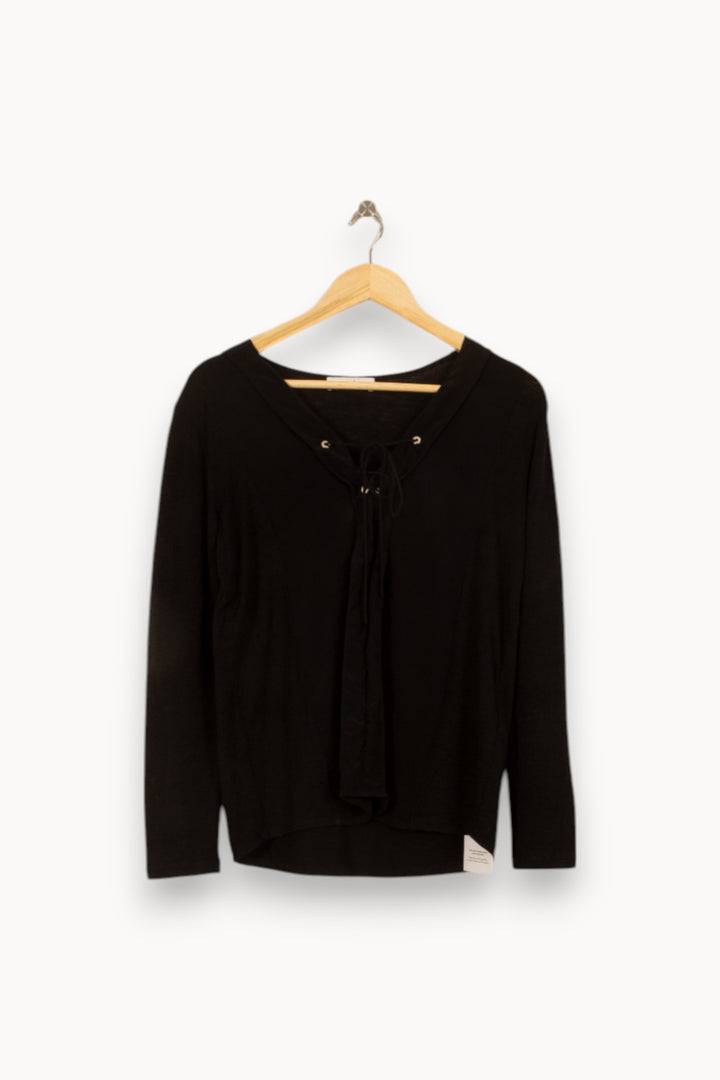 Blouse Noire - Taille M/38 de la marque Sandro | PARAD50335 - Vendu par Paradigme - Image 2