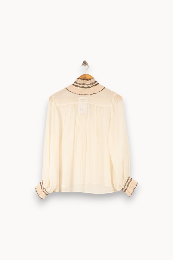 Blouse Blanche - Taille S/36 de la marque Sandro | PARAD50341 - Vendu par Paradigme - Image 4