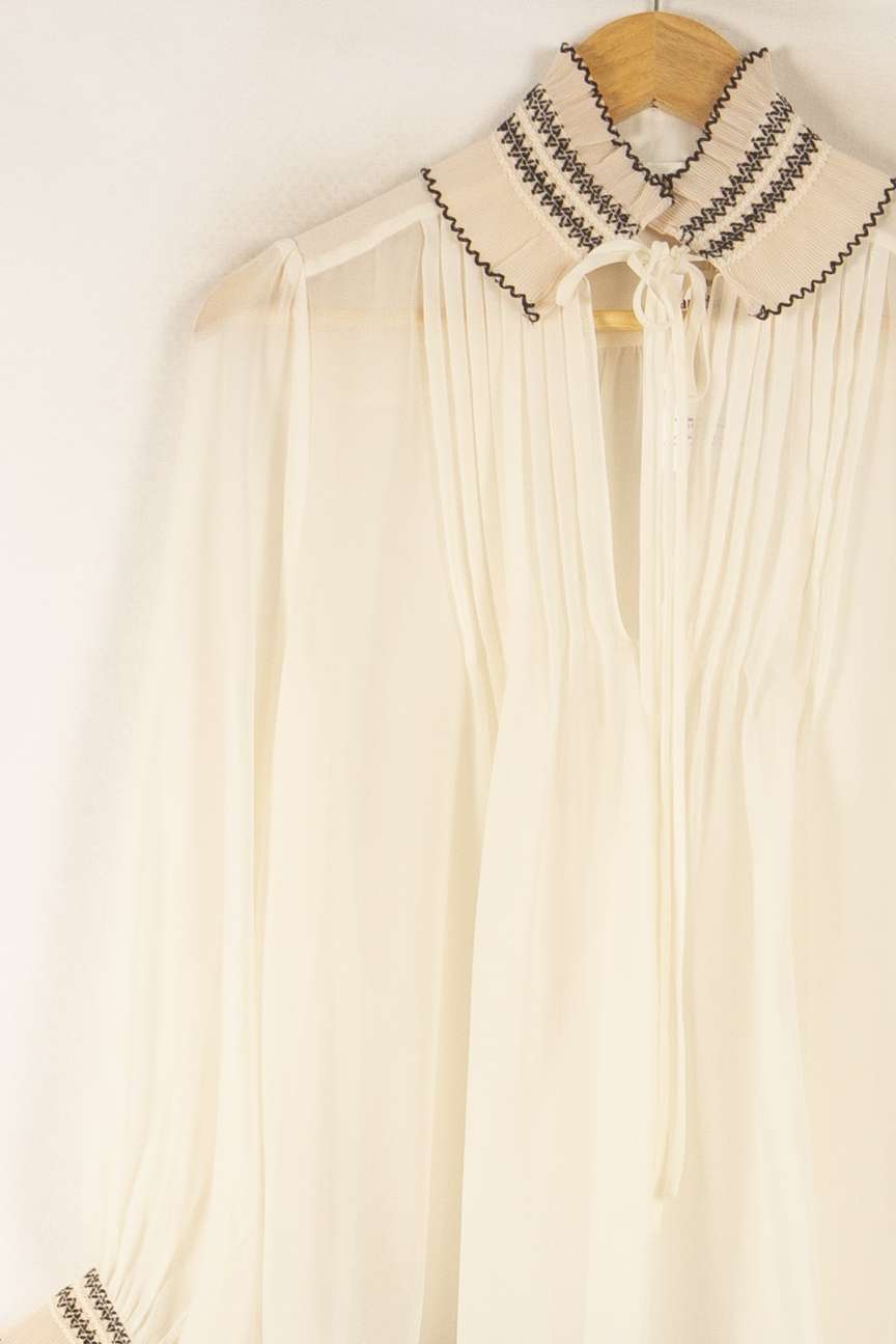 Blouse Blanche - Taille S/36 de la marque Sandro | PARAD50341 - Vendu par Paradigme - Image 3