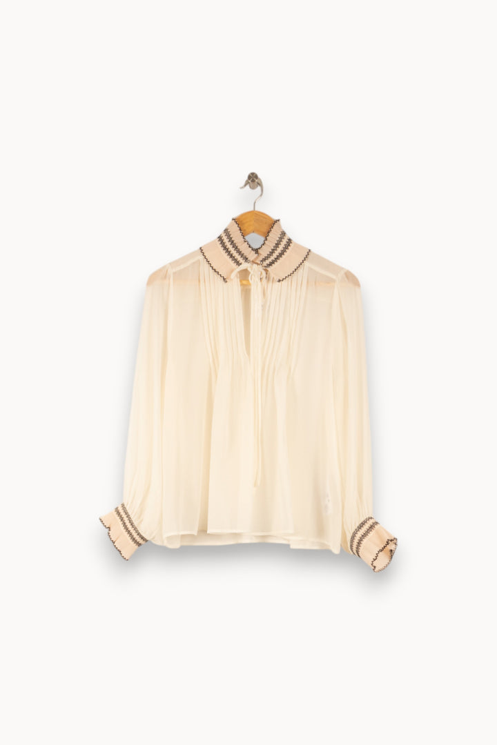 Blouse Blanche - Taille S/36 de la marque Sandro | PARAD50341 - Vendu par Paradigme - Image 2