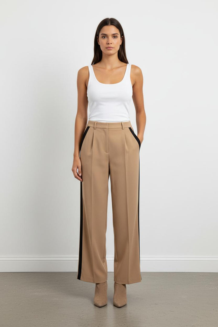 Pantalon Large Beige et Noir - Taille M/38