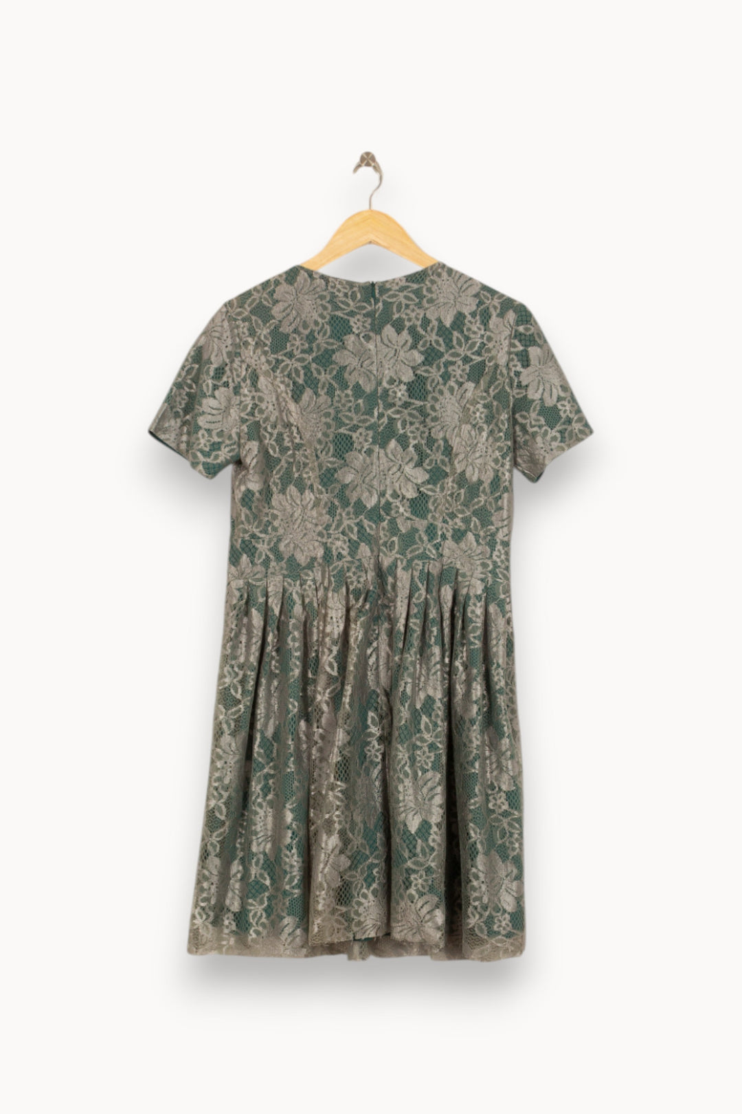 Robe Courte Verte et Beige - Taille M/38