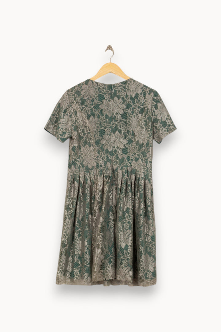 Robe Courte Verte et Beige - Taille M/38