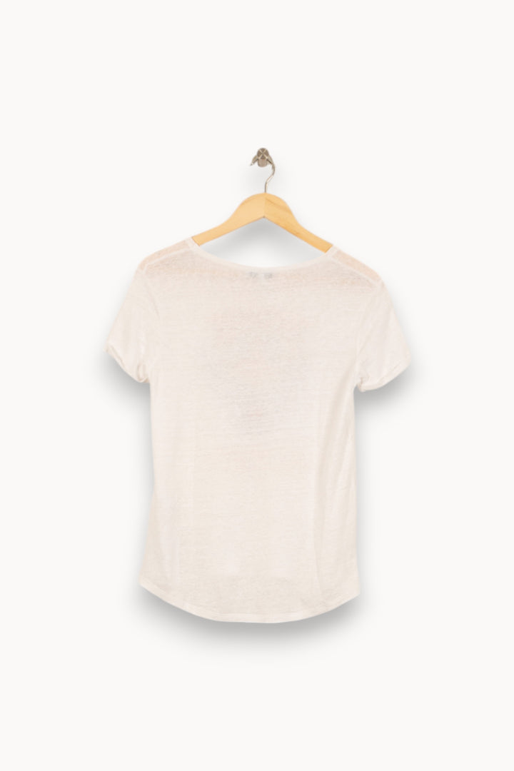 Tee-shirt Blanc - Taille S/36 de la marque Sandro | PARAD50391 - Vendu par Paradigme - Image 4