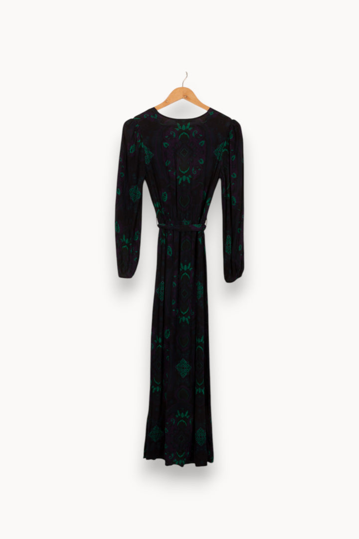 Robe Longue Noire et Verte - Taille M/38 de la marque La Fée Maraboutée | PARAD50405 - Vendu par Paradigme - Image 4