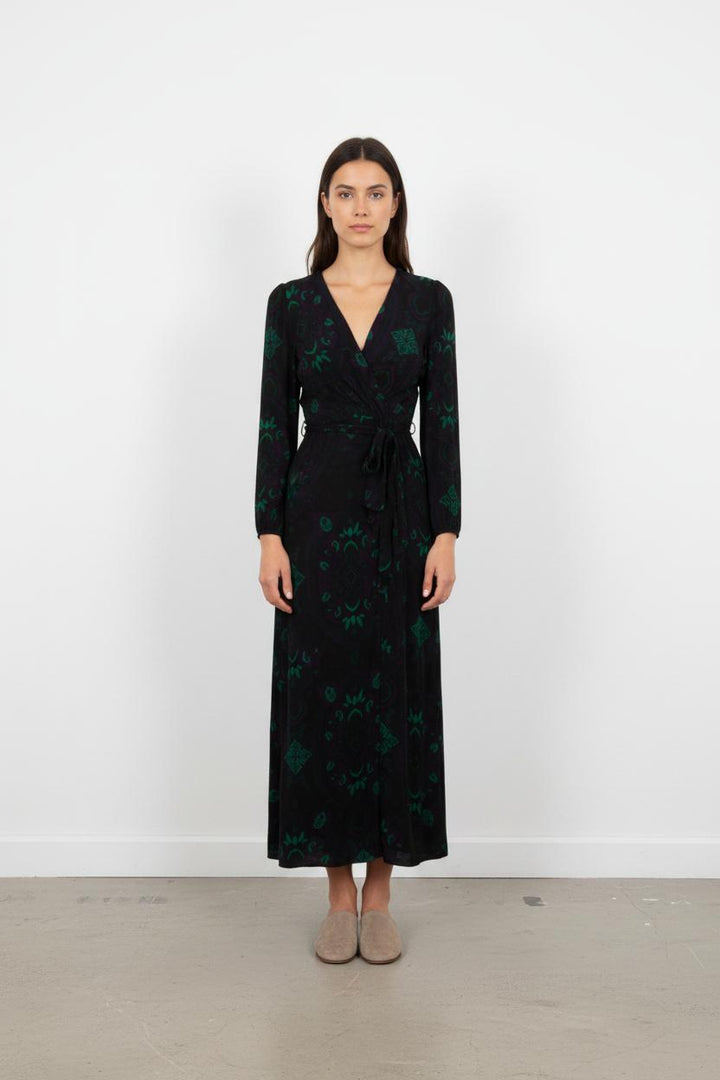 Robe Longue Noire et Verte - Taille M/38