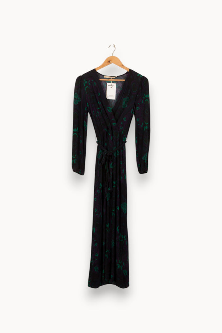 Robe Longue Noire et Verte - Taille M/38 de la marque La Fée Maraboutée | PARAD50405 - Vendu par Paradigme - Image 2