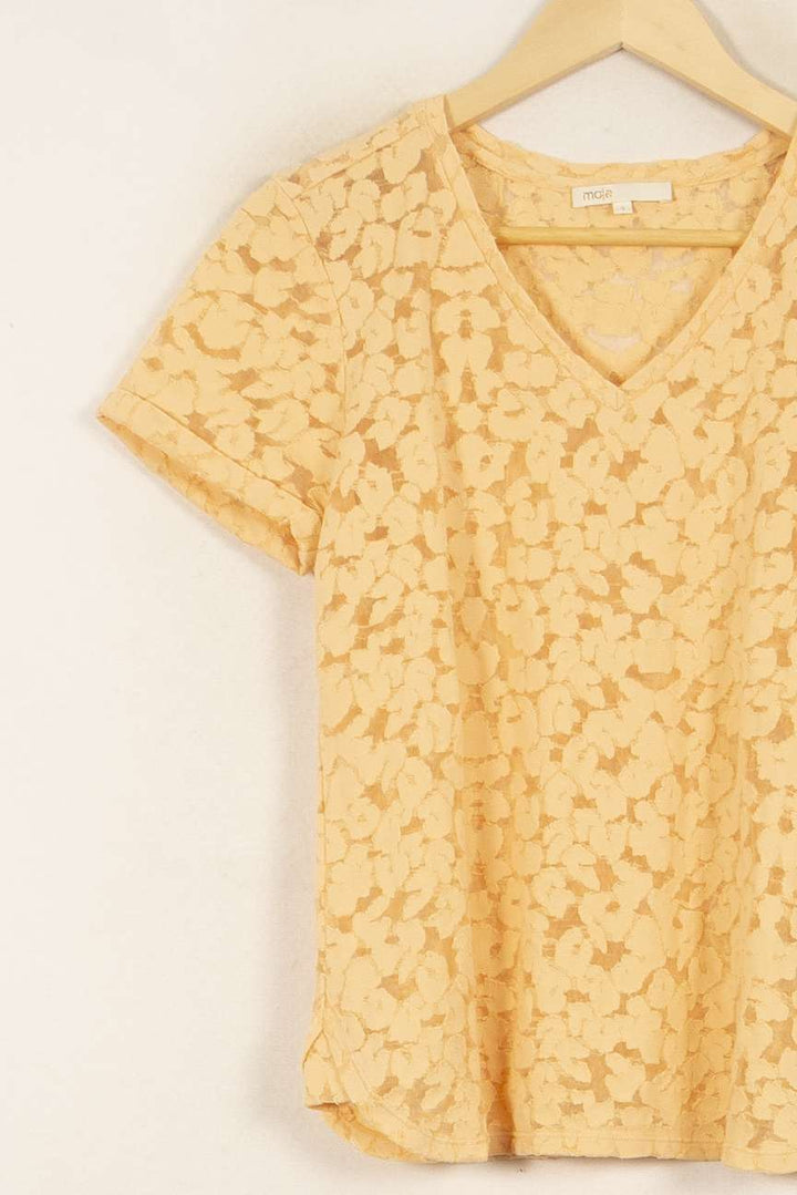 Tee-shirt Jaune - Taille L/40 de la marque Maje | PARAD50422 - Vendu par Paradigme - Image 7