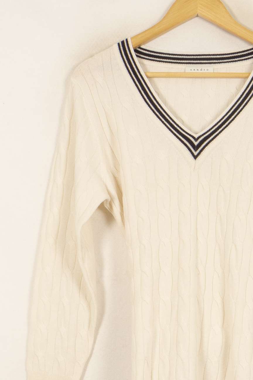 Pull Blanc - Taille S/36 de la marque Sandro | PARAD50429 - Vendu par Paradigme - Image 7