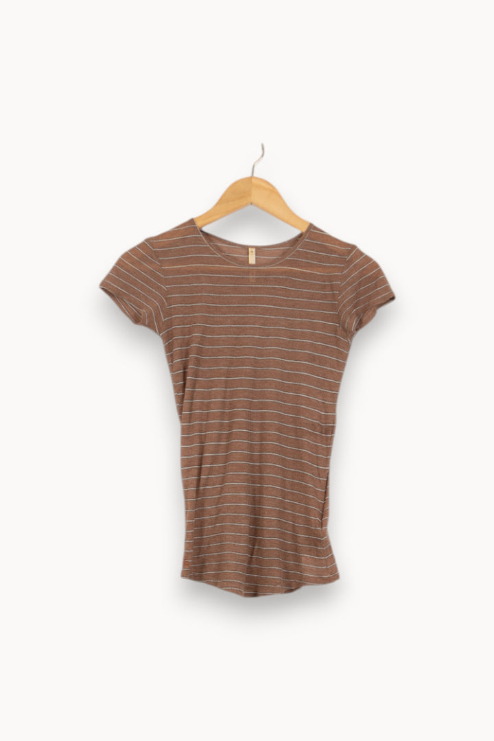 Tee-shirt Marron et Blanc - Taille XS/34 de la marque Bellerose | PARAD50439 - Vendu par Paradigme - Image 2