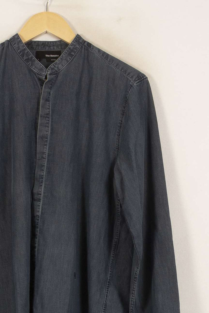Chemise Col Mao Bleu - Taille L/40 de la marque The Kooples | PARAD50440 - Vendu par Paradigme - Image 3