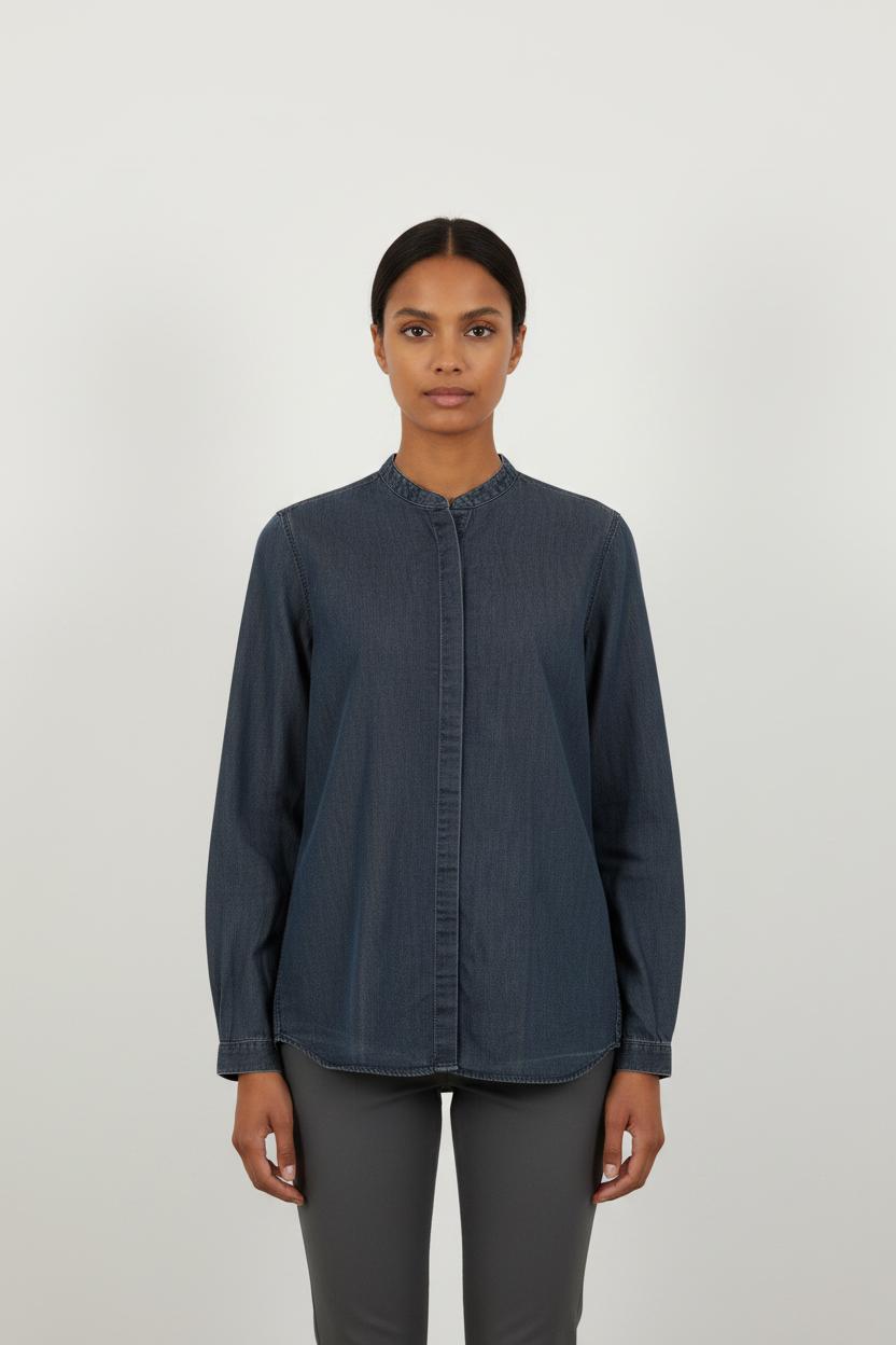 Chemise Col Mao Bleu - Taille L/40