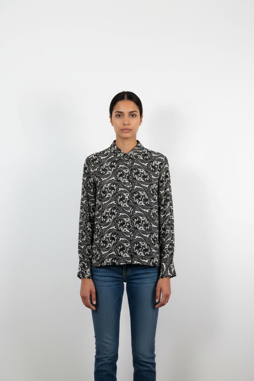 Chemise Noire et Blanche - Taille XS/34