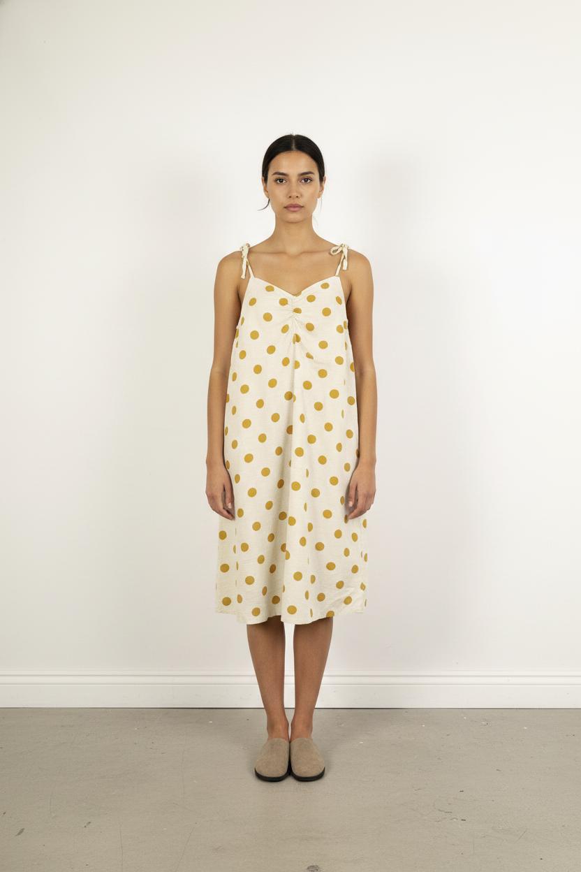 Robe À Bretelles Beige et Jaune - Taille S/36
