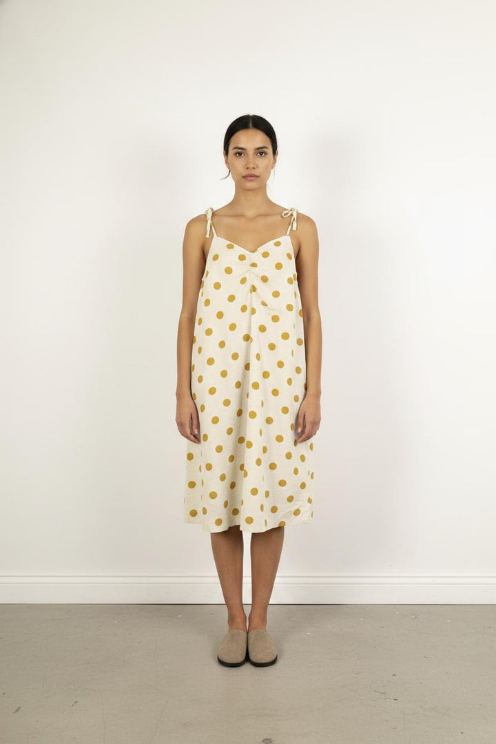 Robe À Bretelles Beige et Jaune - Taille S/36