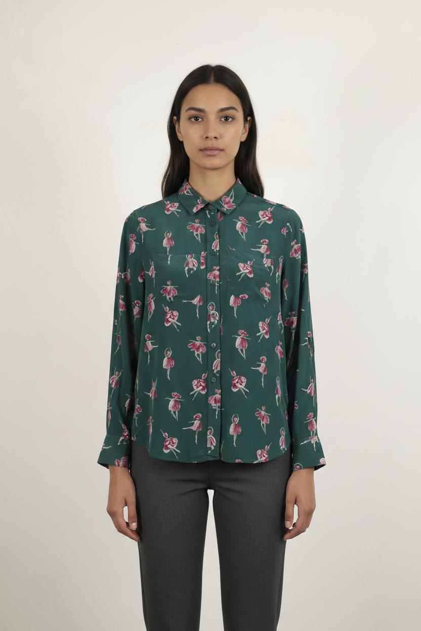 Chemise Verte et Rose - Taille XS/34