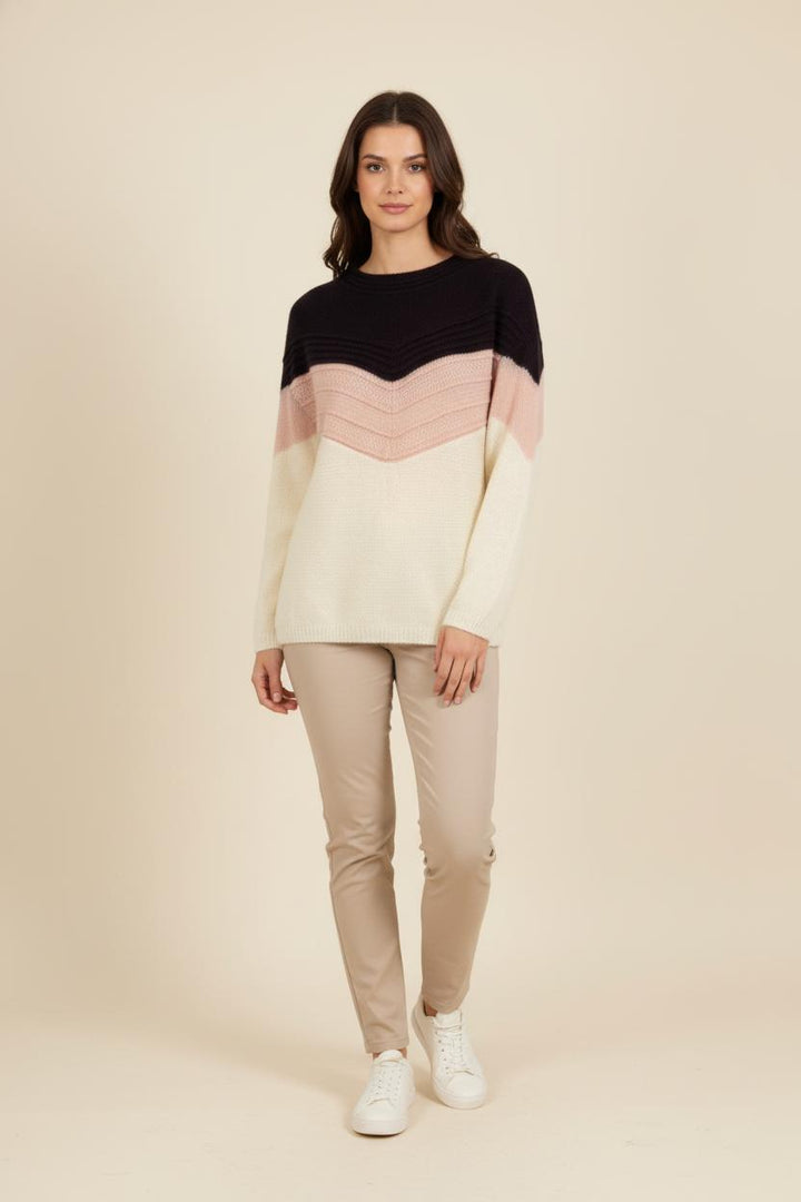 Pull Noir Rose et Écru - Taille XL/42 de la marque One Step | PARAD50475 - Vendu par Paradigme - Image 1